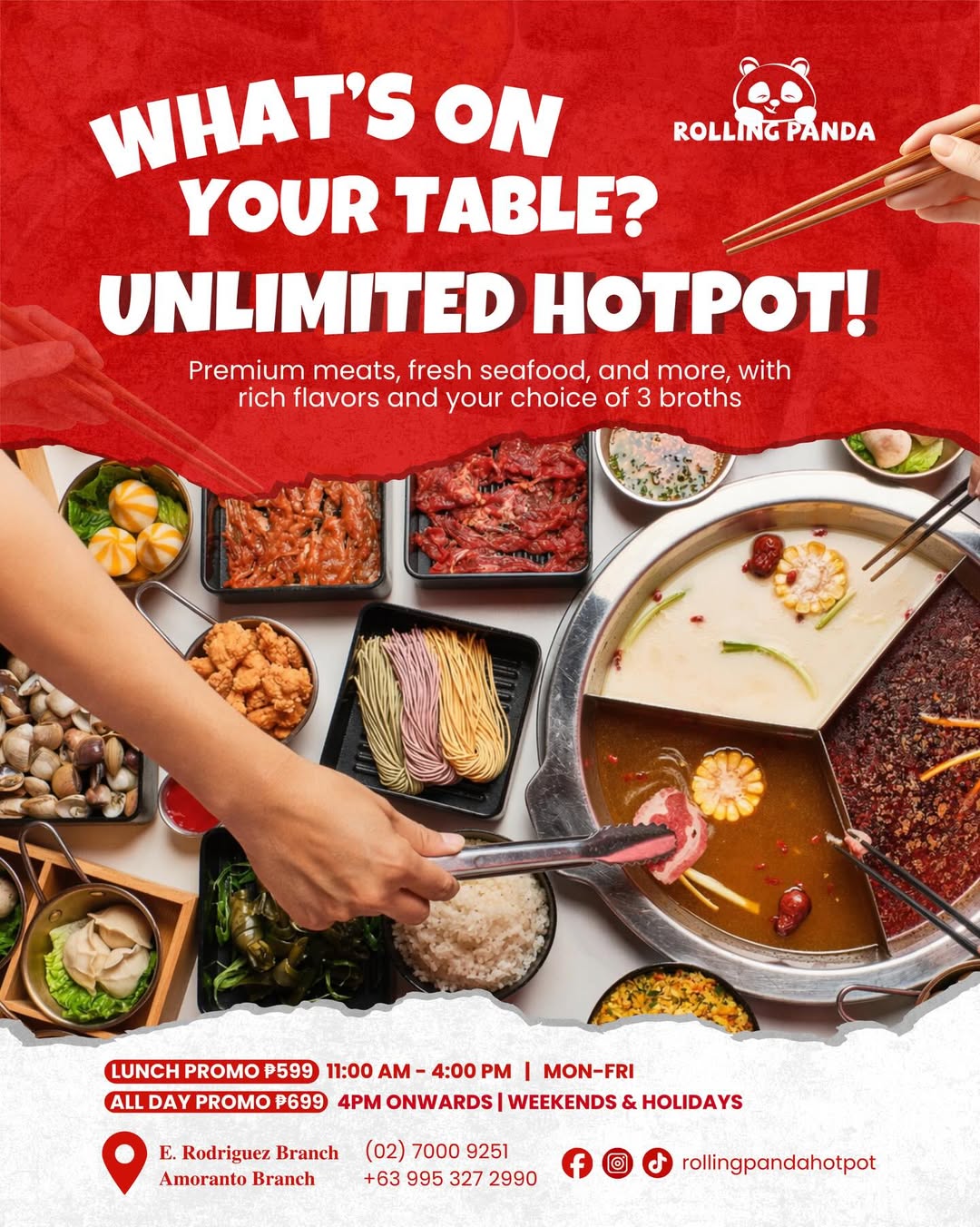 Unlimited hotpot table spread — alternate view