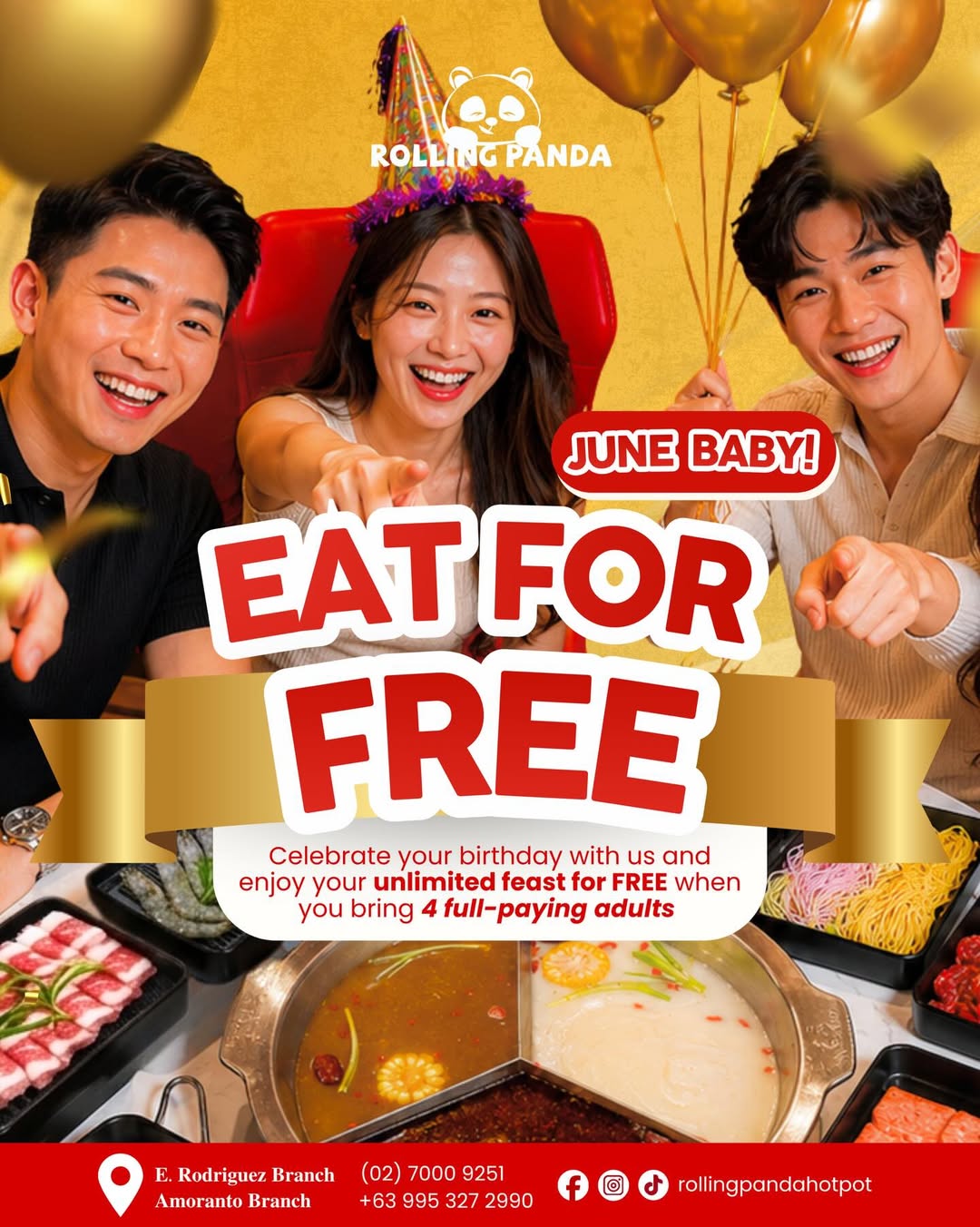 Guests celebrating at Rolling Panda Hotpot & Grill